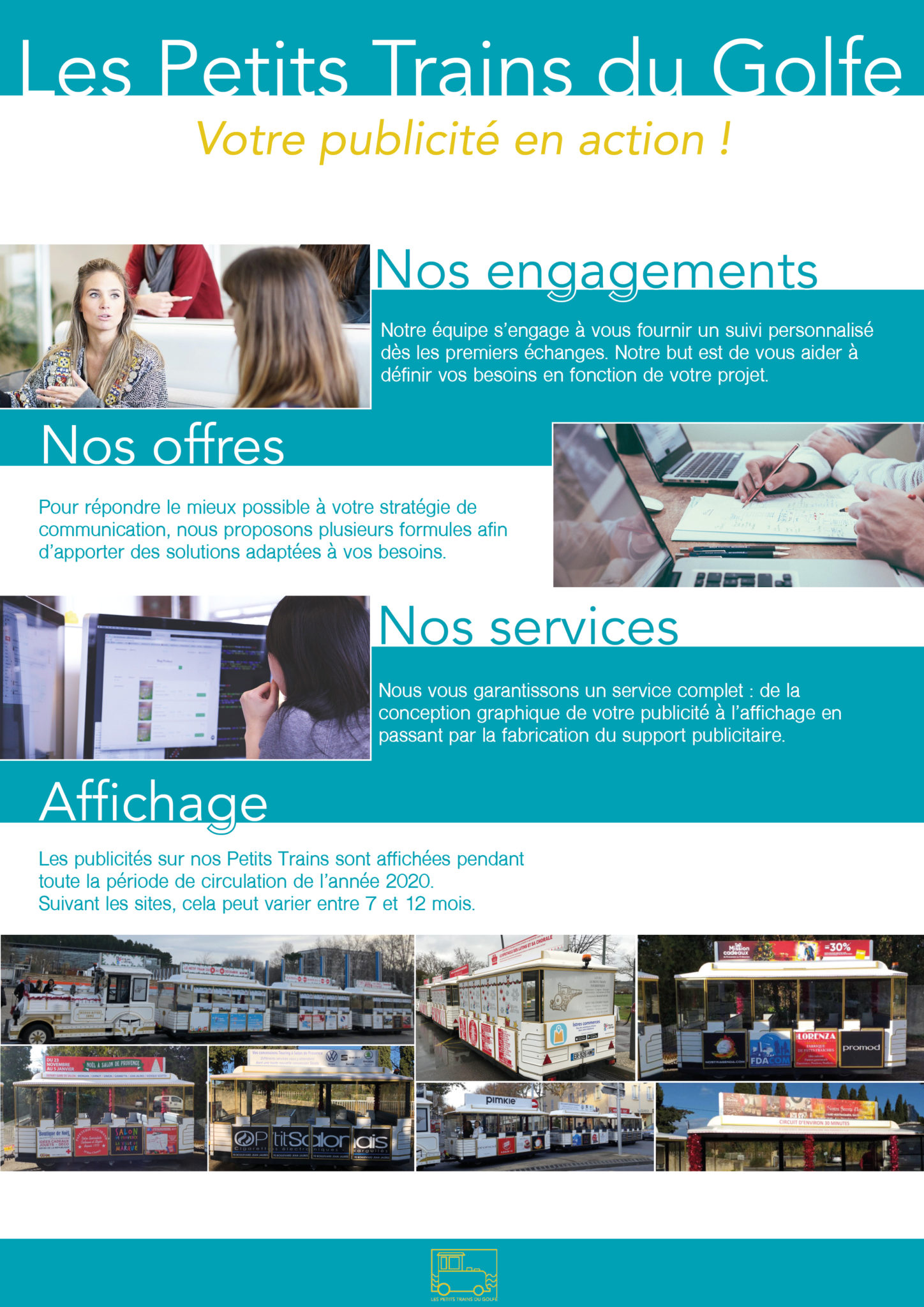 Présentation publicité petits trains du golfe